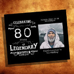 ブラックバジェット80th誕生日招待状 チラシ<br><div class="desc">80歳祝の誕生日の招待チラシで愛しフレンドリーた人の最盛期！ヴィンテージスタイルデザインを搭載し、この招待状は80回を記念する完璧な方法になる。愛カスタマイズ者の特別な写真と自分の特別なメッセージを持ち、気球と紙吹雪を壊す時間であることをゲストに知らせなさい – それは時の時祝間で！低予算招待状チラシ。 ***ご注意この予算オプションはチラシ（封筒は含まない）なので低価格 – SATINオプションはより厚い選択である。</div>