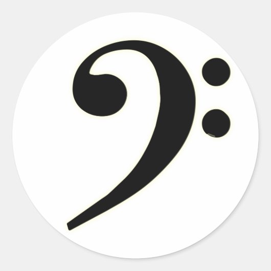 ブラックバスのクレフ、音符記号 ラウンドシール (正面)