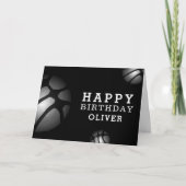 ブラックバスケットボールスポーツハッピーバースデー子供 カード (正面)