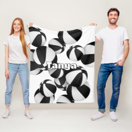 ブラックバスケットボールチームの色キッズスポーツデッキ フリースブランケット