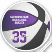 ブラックバスケットボールチームは10歳以下の贈り物に色を付ける シール (正面)