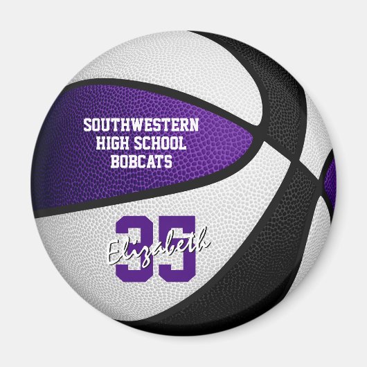 ブラックバスケットボールチームは10歳以下の贈り物に色を付ける マグネット (正面)