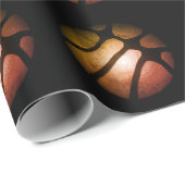 ブラックバスケッモダントボールスポーツパターン ラッピングペーパー (ロールコーナー)