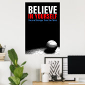 ブラックバスケ信じットとホワイトバスケットボール ポスター (ホームオフィス)