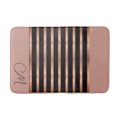 ブラックバスモダンマットにモノグラムサーモンピンク バスマット (正面)