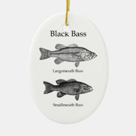ブラックバス(線画) セラミックオーナメント