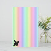ブラックバタフライオンパステルレインボー文房具 便箋 (スタンド正面)