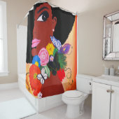 ブラックバタフライシャワーカーテン シャワーカーテン (インサイチュ)