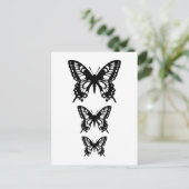 ブラックバタフライシルエット ポストカード (スタンド正面)