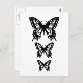 ブラックバタフライシルエット ポストカード (正面/裏面)