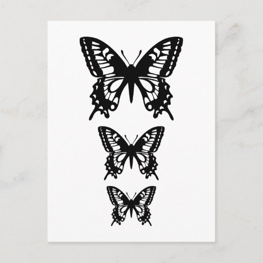 ブラックバタフライシルエット ポストカード (正面)