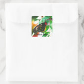 ブラックバタフライパーソナライズされた自然 スクエアシール (バッグ)