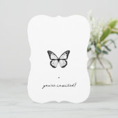 ブラックバタフライパーティの招待状、カスタマイズ可能 (スタンド正面)