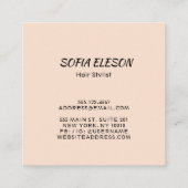 ブラックバタフライフェミニン赤面ピンクタイポグラフィ スクエア名刺 (裏面)