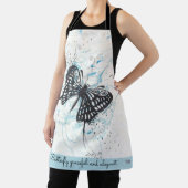 ブラックバタフライホワイトプリントエプロン エプロン (インサイチュ)
