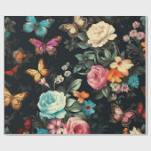 ブラックバタフライヴィンテージデクページティッシュペーパー ラッピングペーパー (フラット)