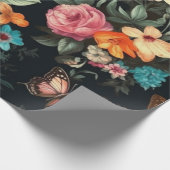 ブラックバタフライヴィンテージデクページティッシュペーパー ラッピングペーパー (角)