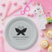 ブラックバタフライ ペーパープレート (パーティー)