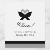 ブラックバタフ結婚ィー応援 ワインラベル (シングルラベル)