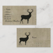 ブラックバックのシルエットの名刺かラベル 名刺 (正面/裏面)