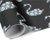 ブラックバックエレガントグラウンドのブルーパールスワン ラッピングペーパー (ロールコーナー)