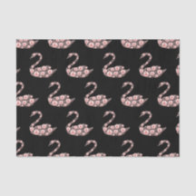 ブラックバックエレガントグラウンド上のピンクパールスワン