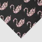 ブラックバックエレガントグラウンド上のピンクパールスワン 薄葉紙 (詳細)