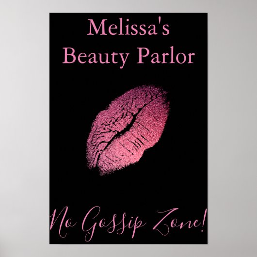 ブラックバックグラウンドにゴシップゾーンピンクの唇なし ポスター (正面)