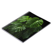 ブラックバックグラウンドモンステラデリシ葉オーサ ノートブック (左側)