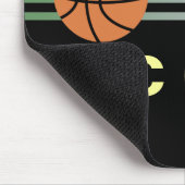 ブラックバックグラウンド付きバスケットボールスポーツマウスパッド マウスパッド (コーナー)