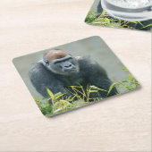 ブラックバックゴリラロープ スクエアペーパーコースター (アングル)