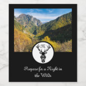 ブラックバックシルエットモノグラムwセルフィード ワインラベル (シングルラベル)