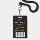 ブラックバックステージミュージックフェスティバルアクセスパスVIP バッジ (Front with Lanyard)