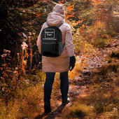 ブラックバックパックのビジネス名とロゴ プリントバックパック