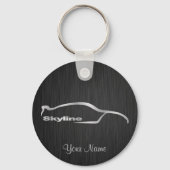 ブラックバック付きスカイラインエレガントシルエット キーホルダー (正面)
