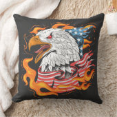 ブラックバック付きファイアアメリカンイーグル クッション (ブランケット)