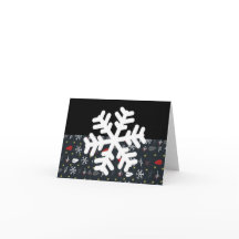 ブラックバック葉付きクリスマススノーフレーク