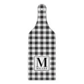 ブラックバッファローのプレイドモノグラムのパドルグラス カッティングボード (正面)