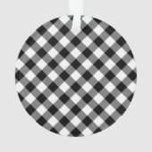 ブラックバッファローカスタムプレイド子犬の写真 オーナメント (裏面)