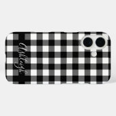 ブラックバッファローチェックのプレパーソナライズされたイド名 Case-Mate iPhoneケース (裏面 (横))