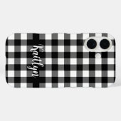 ブラックバッファローチェックパーソナライズされたプレイド Case-Mate iPhoneケース (裏面 (横))