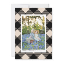 ブラックバッファローチェックプレイドオンクリームフォトホリデー