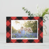 ブラックバッファローチェックプレイド上の赤いフォトホリデー (スタンド正面)