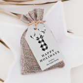 ブラックバッファロープレイドクリスマスディアシルエット ギフトタグ