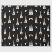 ブラックバッファロープレイドクリスマス格言 ラッピングペーパー (フラット)