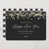 ブラックバッファロープレイドハッピーニューイヤーカード シーズンカード (正面/裏面)