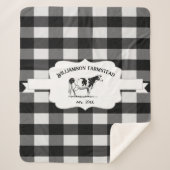 ブラックバッファロープレイドファームカウシェルパブランケット シェルパブランケット (正面)