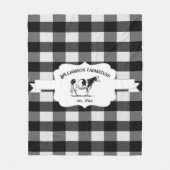 ブラックバッファロープレイドファームカウズフリースブランケット フリースブランケット (正面)