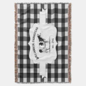 ブラックバッファロープレイドファームカウズ スローブランケット (正面縦)