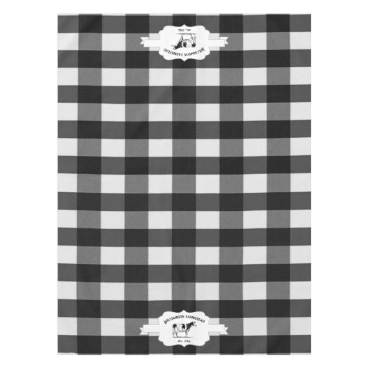 ブラックバッファロープレイドファームカウズ テーブルクロス (正面)